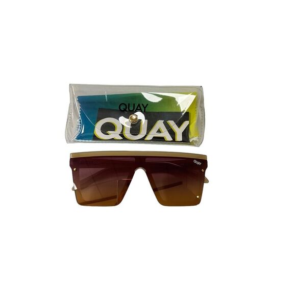Quay Australia Hindsight Shield Sunglasses 51MM Ivory Purple Orange - Picture 1 of 7